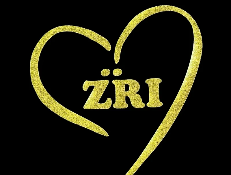 Gelber ZRI-Schriftzug in einem Herz auf schwarzem Hintergrund